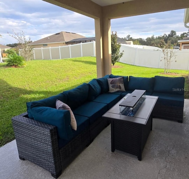 view of patio featuring outdoor lounge area