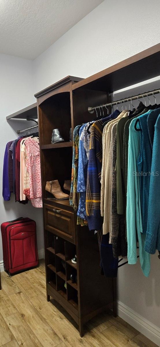 spacious closet with light wood-type flooring