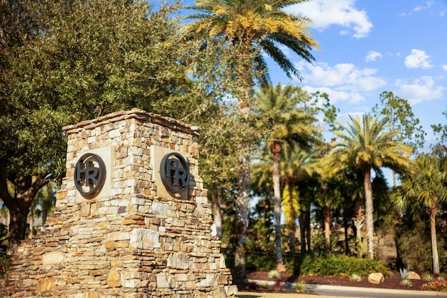 view of community sign