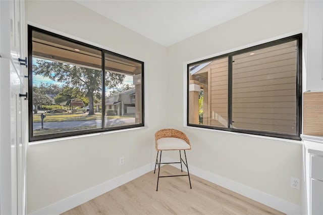 unfurnished room featuring light hardwood / wood-style flooring