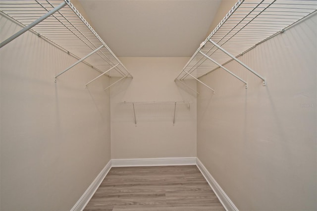 walk in closet featuring hardwood / wood-style floors