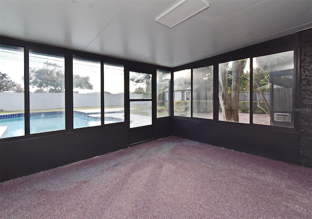 view of unfurnished sunroom