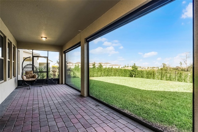 view of unfurnished sunroom