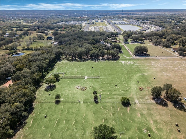 drone / aerial view featuring a rural view