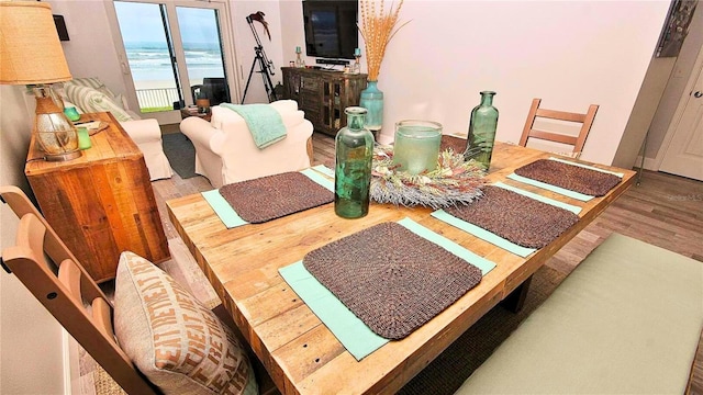 dining room featuring wood-type flooring