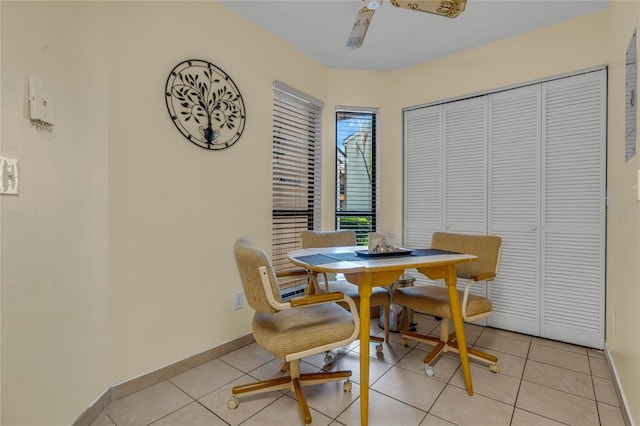 view of tiled dining room