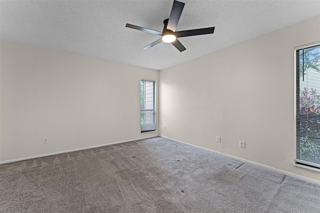 2923 Marshfield Ct Unit Ge, Orlando, FL 32822 - empty room with a textured ceiling, a ceiling fan, carpet floors, and healthy amount of natural light