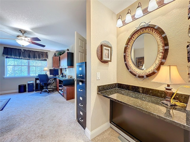 bathroom with ceiling fan