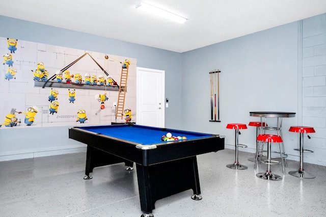 game room with pool table