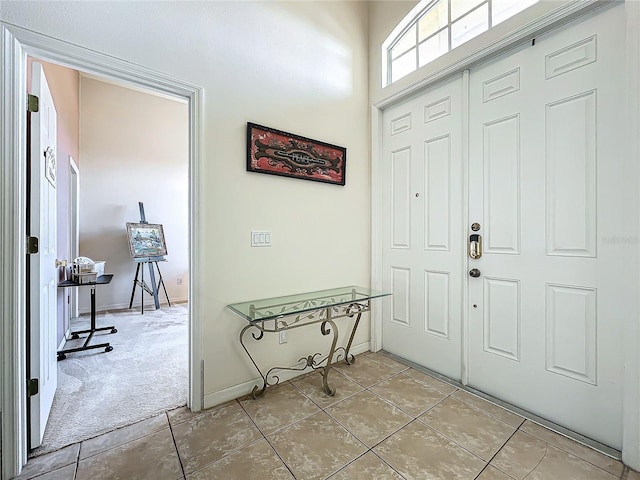 view of tiled foyer