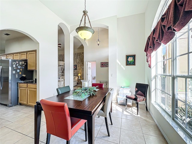 view of tiled dining room