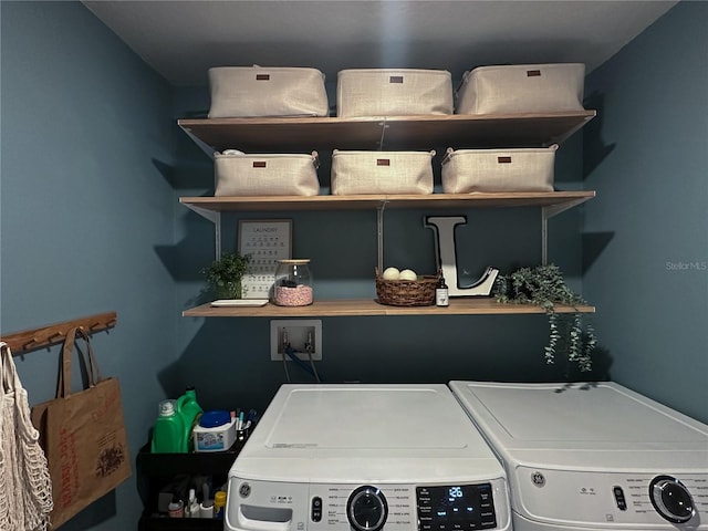 laundry room with washer and dryer