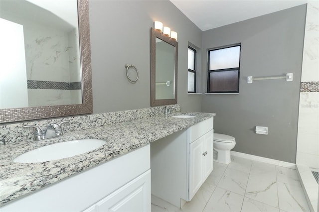 bathroom with toilet and vanity