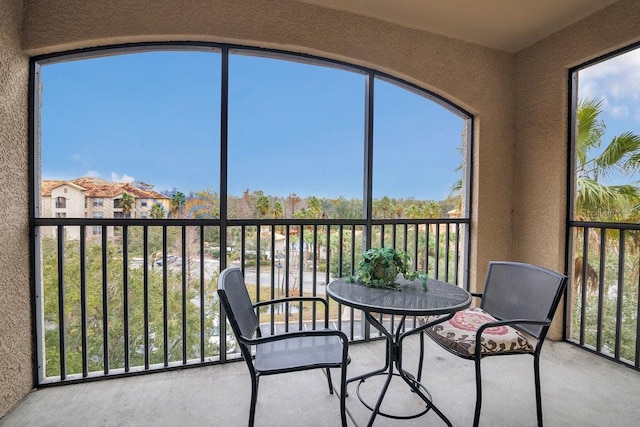 view of unfurnished sunroom