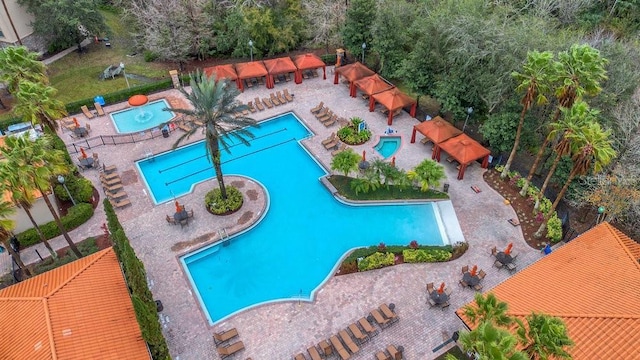 view of pool featuring a patio area