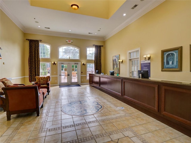 reception featuring french doors