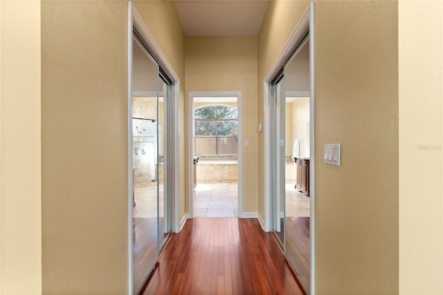 hall featuring wood-type flooring