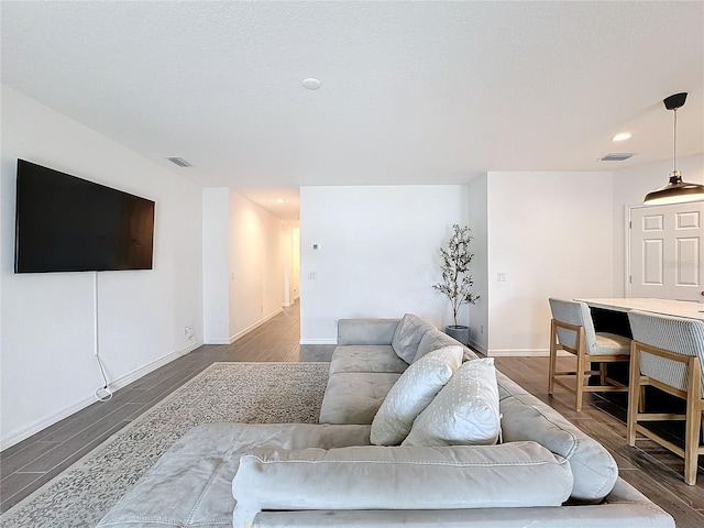 living room featuring hardwood / wood-style flooring