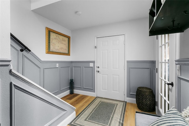 entrance foyer featuring light wood-type flooring