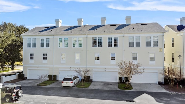 exterior space featuring a garage