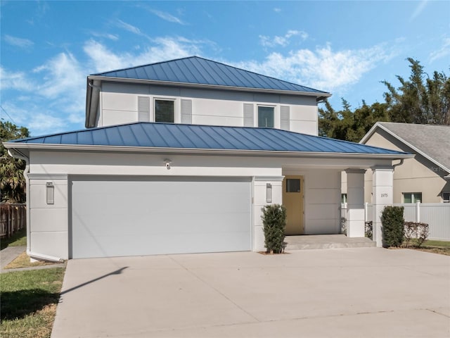 view of front facade with a garage