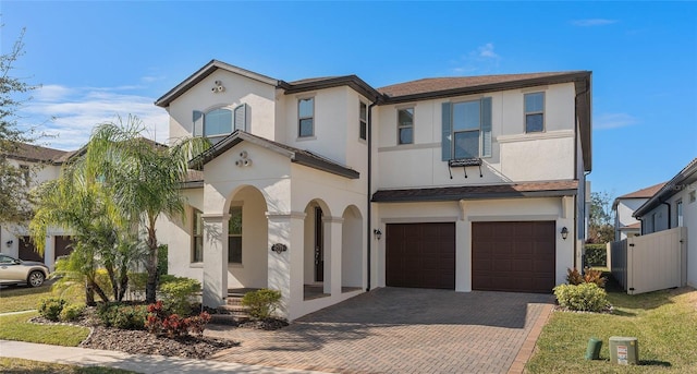 view of front of home with a garage