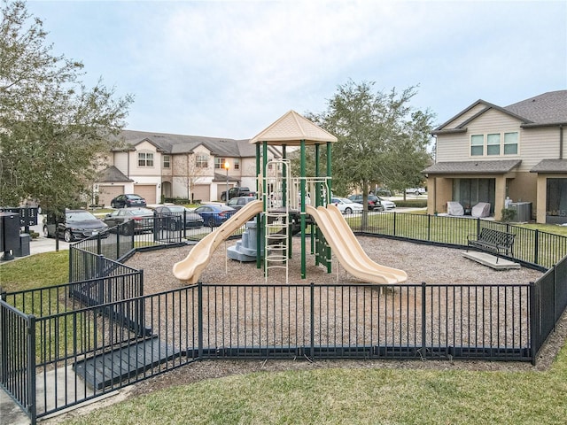 view of playground with central AC unit