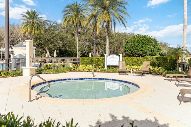 view of pool featuring a patio