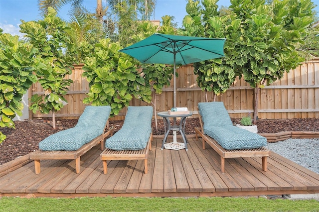 wooden terrace with fence