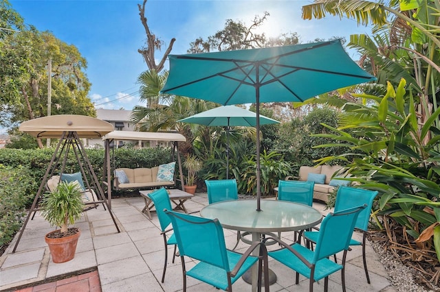 view of patio with outdoor dining area