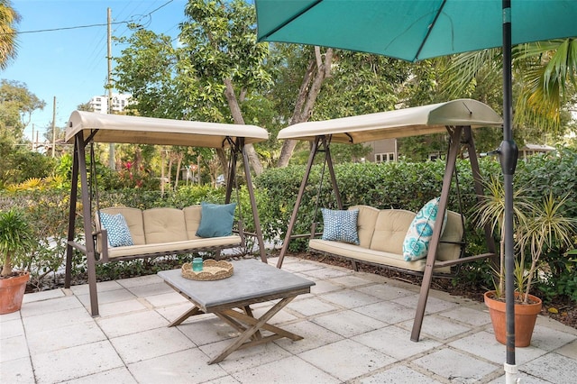 view of patio with an outdoor hangout area