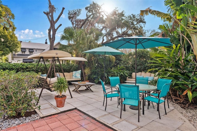 view of patio / terrace featuring an outdoor living space