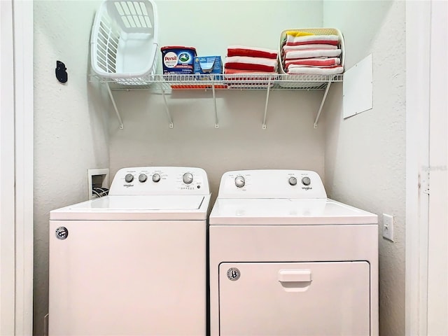 laundry area featuring washer and dryer