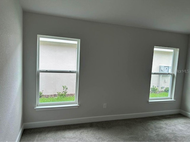 unfurnished room with carpet flooring