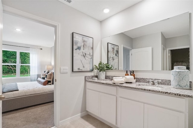 bathroom featuring vanity and tile patterned floors