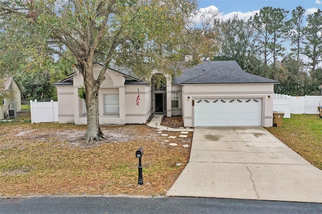 view of front of house with a garage