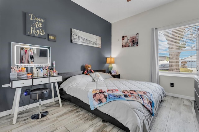 bedroom featuring light hardwood / wood-style flooring