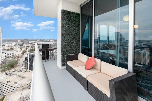 balcony with an outdoor hangout area