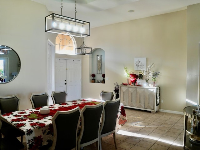 view of tiled dining space