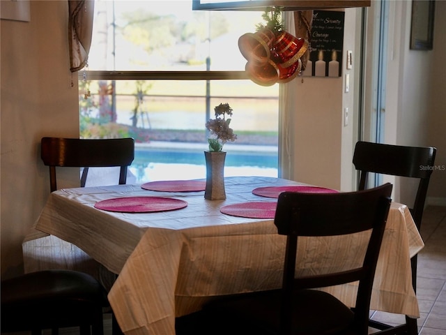 view of tiled dining room