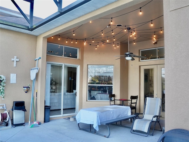 view of patio / terrace with ceiling fan