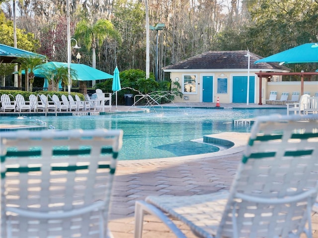 view of pool with a patio area