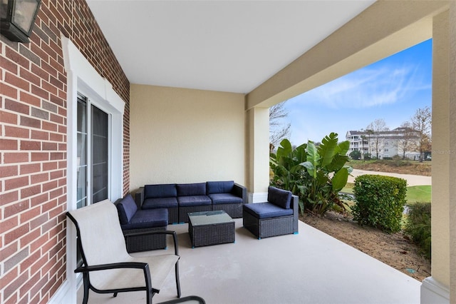 view of patio with an outdoor living space