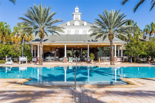 view of pool featuring a patio area