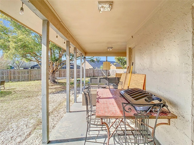 view of patio / terrace with exterior bar