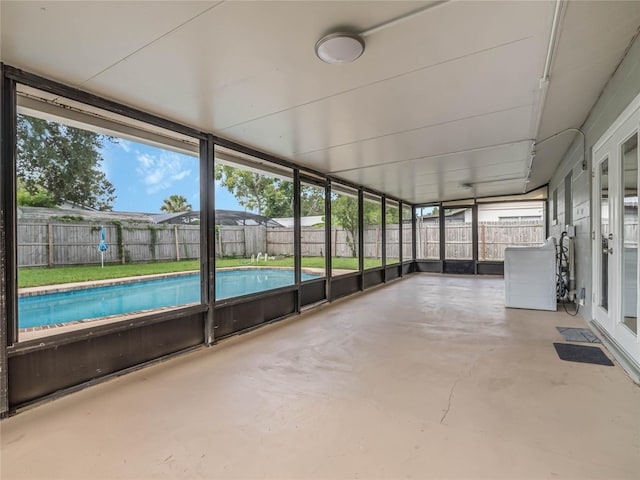 view of unfurnished sunroom