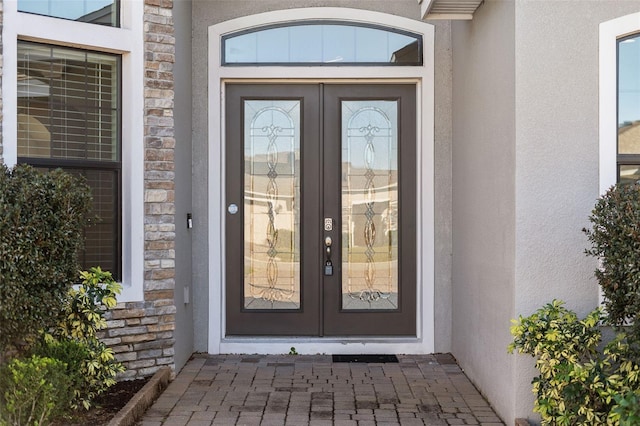 entrance to property with french doors