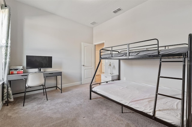 bedroom with carpet floors