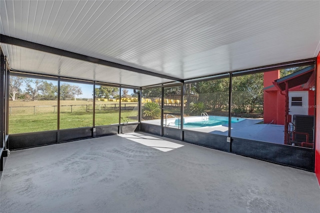 view of unfurnished sunroom