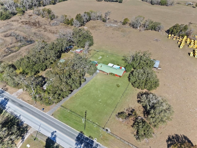 aerial view featuring a rural view